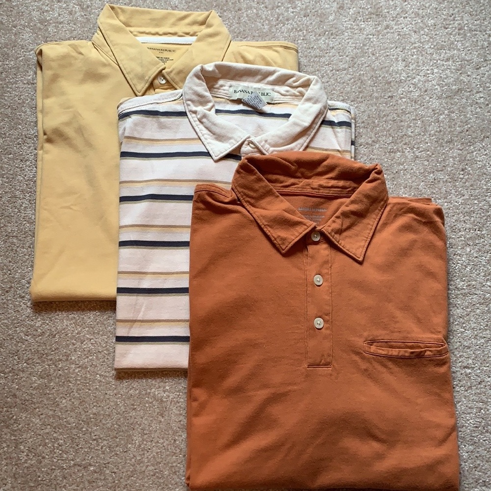 Lot of 3 Men’s Banana Republic Polo Shirts XL